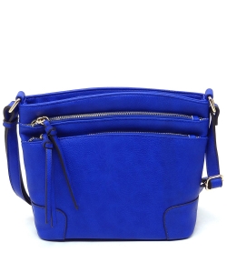 Fashion Multi Zip Pocket Crossbody Bag WU059 ROYAL BLUE